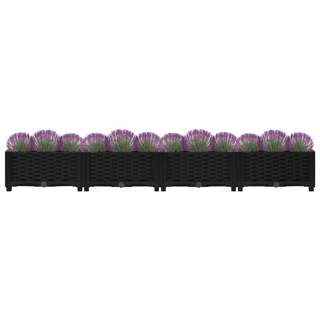 Bancal alto de polipropileno 160 x 40 x 23 cm, resistente al agua, ideal como caja de jardín y bancal de hierbas
