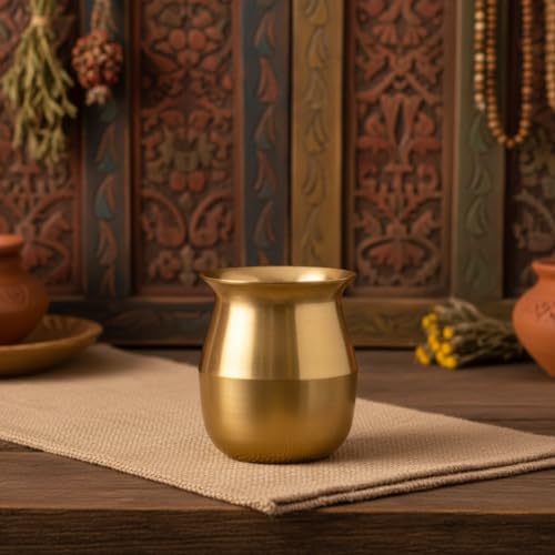 Image of Zishta Kansa Tulsi Lota /Kalash | Perfect for Daily Rituals, Pooja, Drinking Water | Capacity 340 ml