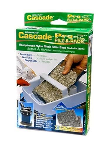 Image of Penn-Plax Cascade Pro-Z Filt-A-Pack, 2 Pack - Zeolite Aquarium Canister Filter Media Bags - Pre-Bagged Nylon Mesh Replacement for Cascade Systems, Freshwater & Saltwater Tanks - 8 Ounce
