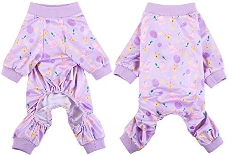 ASENKU Dog Easter Pajamas, Dog Shirt Puppy Jumpsuit Dog Pjs for Small Medium Dogs Easter Holiday Costume Dog Onesie Puppy Pajamas （XS