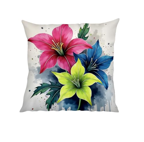 Image of SCPmarts Printed Cushion Cover Home Decorative Pillow for Sofa Soft Solid Square Throw Pillow Cushion Covers Satin Cushion Covers Set of 5 Size 16 Inch x 16 Inch (C10)