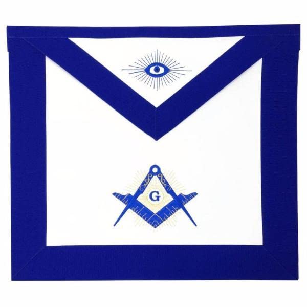 BRICKS MASONS Masonic Blue Lodge Master Mason Apron Machine Embroidery Blue (Synthetic,Machine Embroidery)