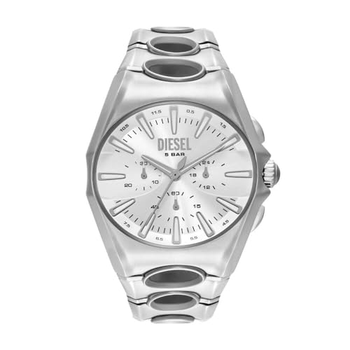 Diesel D Curve Reloj Hombre, Movimiento Cronógrafo de Cuarzo con Correa de Acero Inoxidable Cuero o Silicona