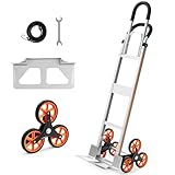 VEVOR Carrello Saliscale Capacità di Salita Scale 150 kg, Carrello Pieghevole in Lega di Alluminio con Maniglia Telescopica, 6 Ruote e 2 Corde Elastiche, per Casa, Generi Alimentari, Magazzino