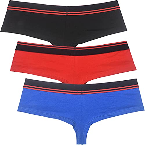 Men's Cotton Bikini Thong Mini Boxer Briefs Underwear Elastic Waistband Mini Bikini Briefs 5" Butt2