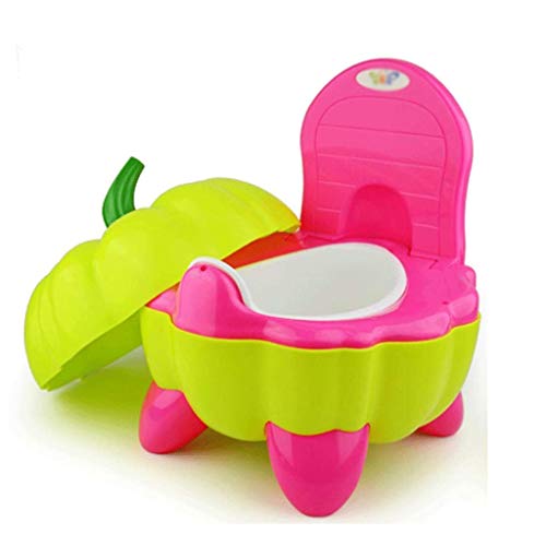 ECSWP Toilettes Cartoon Citrouille, Petit Pot for Les garçons président Filles Enfants Tout-Petits, Antiderapant Toilette avec Couvercle entraînement au Petit Pot, Easy Clean (Color : A)