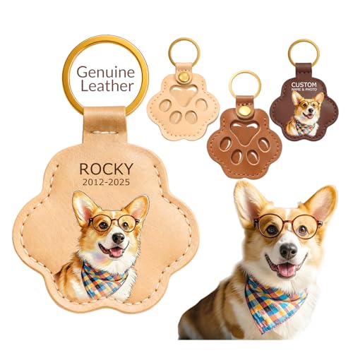 Dog Hair Keychain, Custom Genuine Leather Pet Hair Collector Keychains