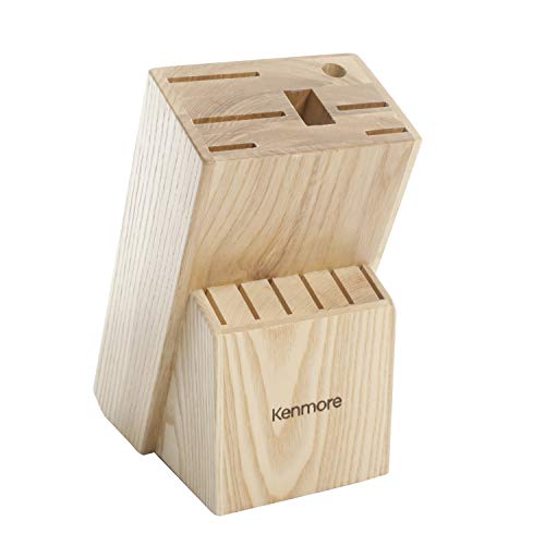 Kenmore Kane Stainless Steel Forged Triple Riveted Cutlery Knife Block Set, 14-Piece, Glacier Blue #TOP3