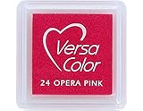 Tsukineko Tinta VERSACOLOR Color Rosa ópera Opaca 33x33mm. Almohadilla pequeña, Tinta Textura densa, Resistente. Ideal Manualidades, Scrapbooking en Papel, Madera y cartón