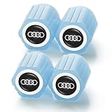  4 STÜCKE Leuchtende Ventilkappen Auto,ABS Fluoreszierende Staubkappen für Autoreifen Kompatibel mit Audi A1 A3 RS3 A4 A5 A6 A7 RS7 A8 Q3 Q5 Q7 R8 Class S Serie,Zubehör für Autoreifen für Audi,Blau