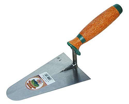 Stubai 426118KG "Italian Style" Bricklayer’s Round Trowel with Cork Handle/G-Neck, Brown/Silver, 180 mm