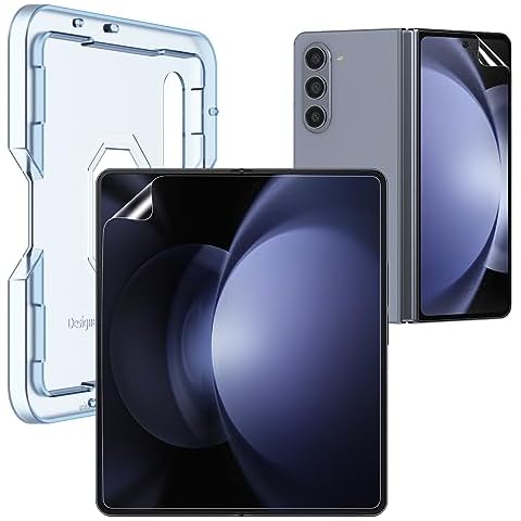 Hocents. TPU Screen Protector Compatible with Samsung Galaxy Z Fold 5 2023 / Z Fold 4 5G 2022 with Alignment Tool Touch Smooth Auto-Repair Front Film and Inside Film Cover
