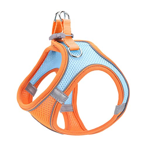 VICASKY Pet Harness Cooling Security Cat Leash Tags Large Breathable Grooming Covers Harnesses Fabric for Vest Cats Pets Reflective Mesh Kitten Leash Chest Accessories Cloth Orange