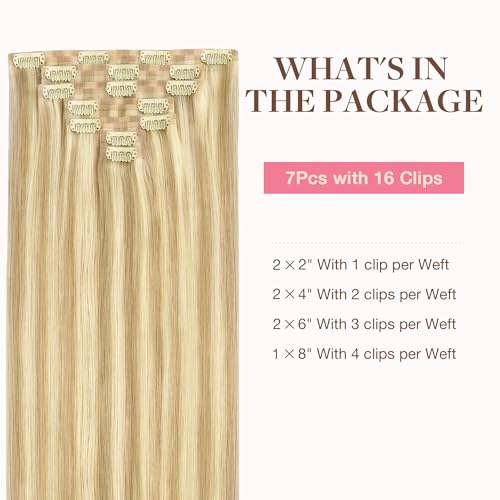 Image of GOO GOO Seamless Clip in Hair Extensions Real Human Hair Remy Extensions