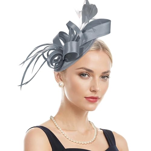 Zando Fascinators Silver Grey Hat One Size