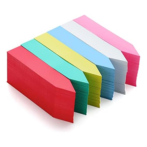 Evanda 6 Color-600 Pcs Plastic Waterproof Garden Plant Labels, Garden Nursery, Vegetable Plastic Plant Tag, Easily Differentiate Plant Types, Re-Usable Plant Tags (Mix Color) Cover