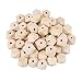 Produktbild 50 Stück / Los Natürliche Geometrische Holzperlen, Unlackiert Polyeder Facettierten Holzperlen, 20 mm DIY Holz Spacer Perlen mit 4 mm Loch Handwerk Halskette Armband