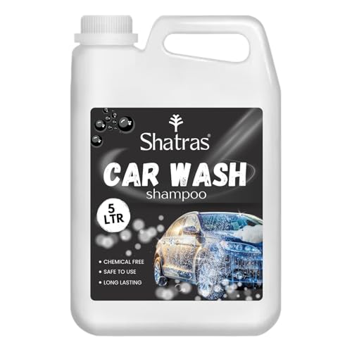Image of Shatras Car Wash Shampoo - High Foam Car Cleaning Liquid | pH Neutral Formula | Scratch-Free Wash | Deep Cleaning & Extra Shine | Suitable for All Vehicles - 5L (BLACK)