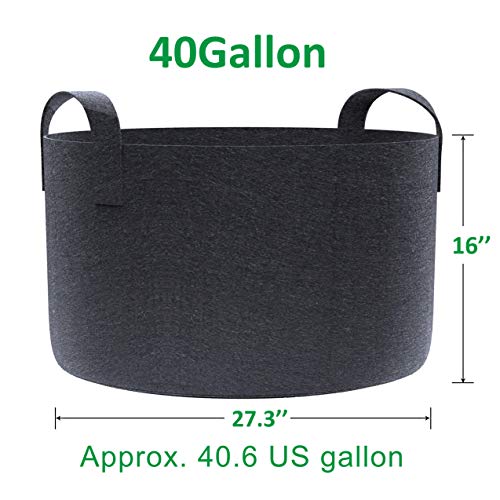 Gardzen 2-Pack 40 Gallon Grow Bags, Aeration Fabric Pots With Handles, Pot For Plants #TOP1