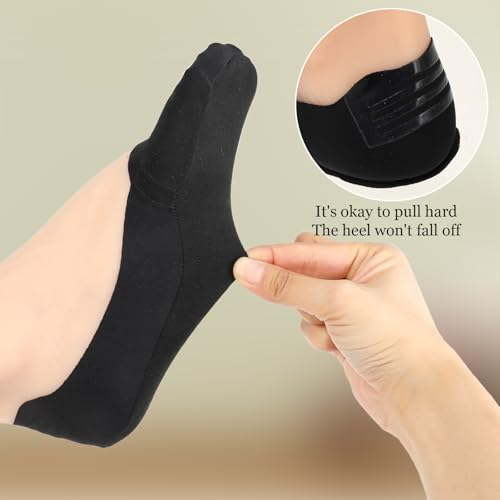 Image of Molain Thin No Show Socks Women 5-12, 6 Pairs Low Cut Liner Non Slip Socks for Women Footies Invisible Socks(Skin Color, Black)