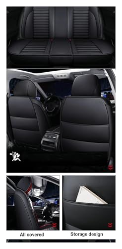 Housses de siège auto complet en cuir noir rouge pour Volvo XC60 V40
