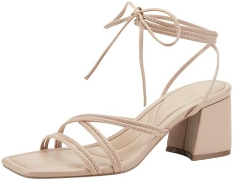 Marc Fisher Women's Gelardi Heeled Sandal, Light Natural Patent 110, 7
