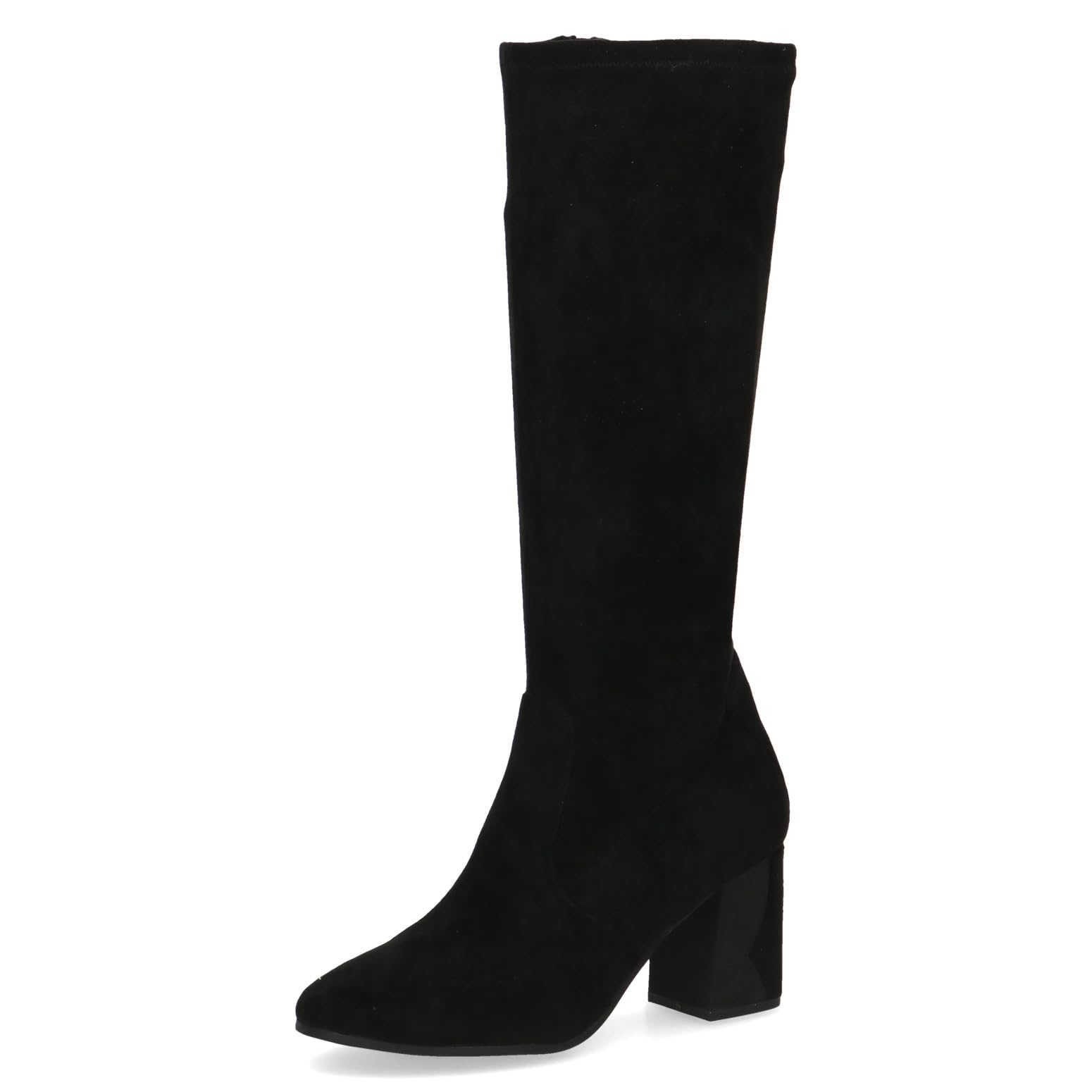 Caprice Women's high boots with heel Memotion knee-high Block heel Width G, Black (Black Stretch), 3.5 UK