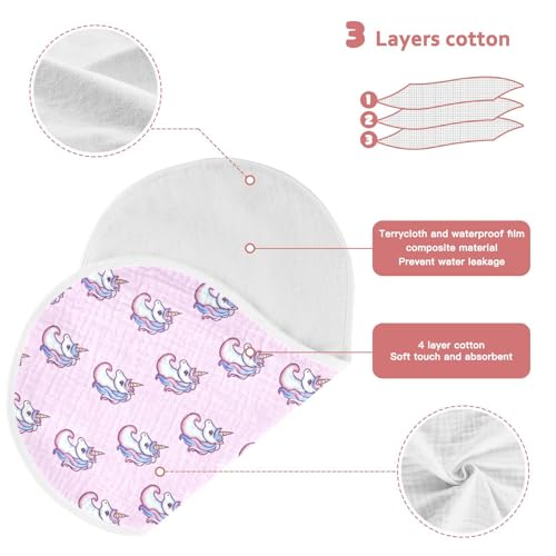 vvfelixl Baby Burp Cloths Cute Purple Unicorns Baby Newborn Cotton Burping Cloths Set Babys Washcloths 4 Pack3