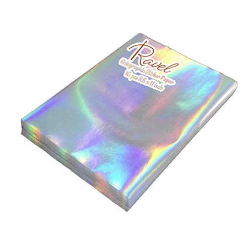 10 Sheets Vinyl Sticker Paper for Inkjet - Holographic Printable Vinyl  Rainbow Sticker Printer Paper  Adhesive Waterproof Vinyl (8.5