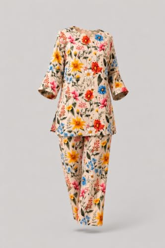 Image of RANGRIKA.in Co-ord Set for Women Stylish | Kurta Set for | Short Kurti with Palazzo | Ethnic Jaipuri Kurti Set | Kurti Palazzo Set | Salwar Suit