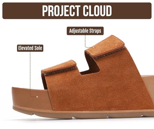 Image of Project Cloud 100% Genuine Leather Platform Sandals Women Footwear-Beach Essentials Summer Wedges with Plush and Soft Insole-Non Slip & Lightweight Wedge Sandals For Women 2026