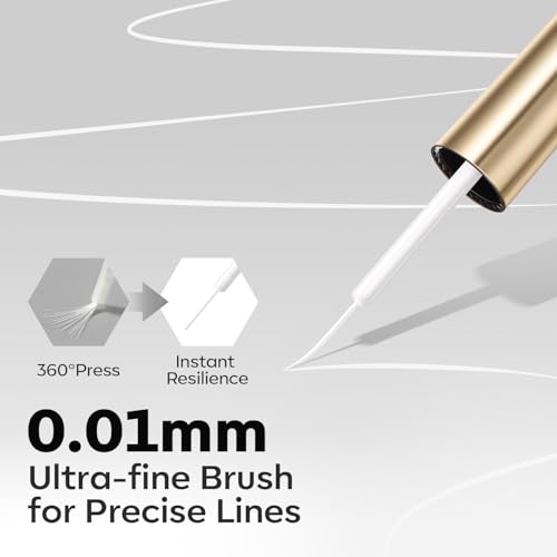 Image of modelones White French Tip Liner Gel Polish 15ml with Precision Brush | High-Pigment Color Nail Art Gel Paint Crisp Swirl Fine Line Design Beginner Friendly Long Lasting Soak Off U V Cure Manicure