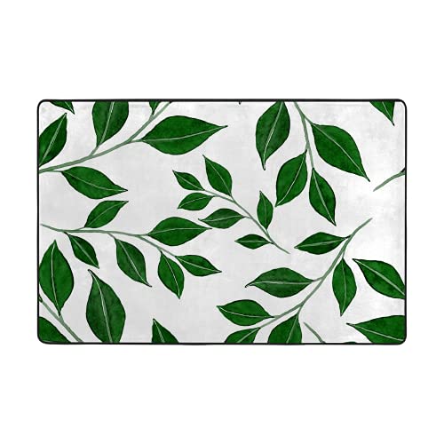 Tapis de sol velours corail à feuilles vertes 152x99 cm - 2