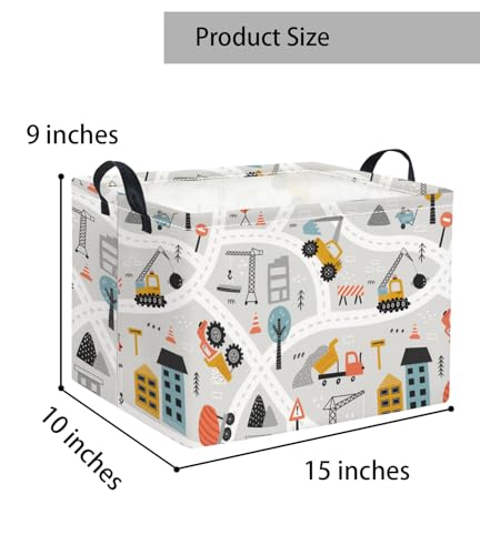 Image of Rectangular Baby Kids Storage Basket for Home Kitchen Girls Cute Storage Bin Organizer Shelf Book Room Decor(Car)