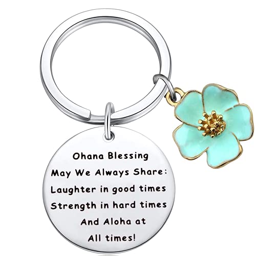 TONGXIN Ohana Keychain Blessing Gifts Hawaiian Keychain for Women Ohana Means Family Keychain