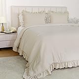 Home Bed Bedding Comforter Set - 3 Pieces King Comforter Set, Farmhouse Bedding Set with Ruffle Bed...