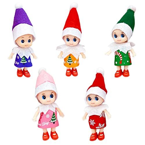 SFODTN 4 Stück Mini Weihnachtself Puppe,Weihnachtsengel Puppe,Weihnachtself Mädchen Puppe,Elf Puppe,Süße Weihnachtspuppe,kleine Weihnachtself,Weihnachtself Puppe,Weihnachten Dekoration Puppe Cover