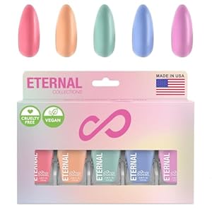 Eternal Pastel Nail Polish Sets for Women (CANDY PASTELS) – Pastel Nail Polish Set for Girls – Long Lasting & Quick Dry Nail Polish Set for Home DIY Manicure Pedicure – Made in USA, 13.5mL (Set of 5)