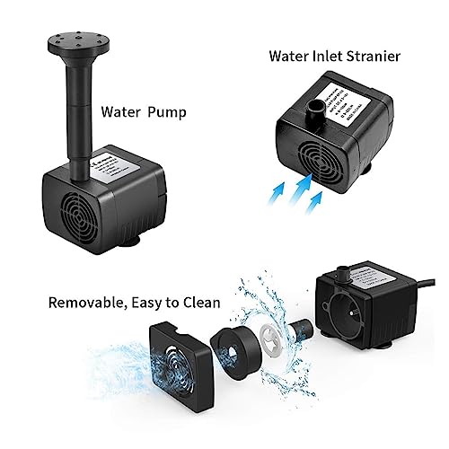 Bomba de agua de fuente solar exterior para estanques, piscinas y peceras 5