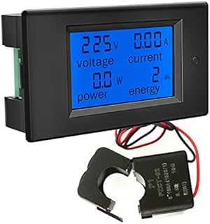 AC 80-260V 100A Voltmeter Current Voltage Amperage Power Energy Panel LCD Digital Display Ammeter Wattmeter Open Close CT