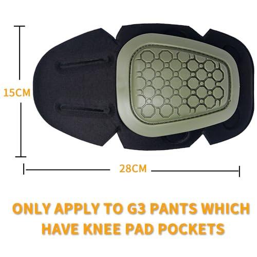 Tactical Knee Pads Inserts for G3 Tactical Combat Military Paintball Hunting Airsoft Pants 1 Pair Protective Gear Army Green