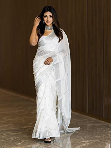 Image of Flosive Women's Cotton Saree With Blouse Piece