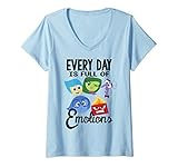 Womens Disney Pixar Inside Out Every Day Emotions V-Neck T-Shirt