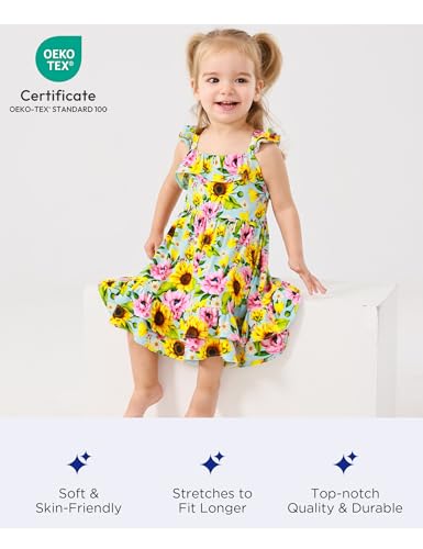 Bamboo Viscose Girls' Dresses Toddler Sleeveless Ruffle Girls Summer Dress4