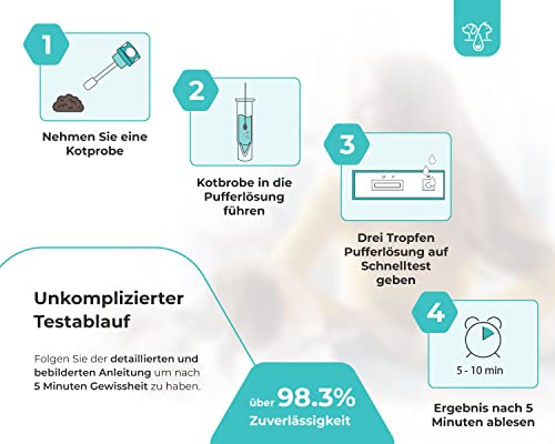 The Home Pet Lab 1 x Giardien Schnelltest Hund & Katze - Giardien-Test zuverlässig als Test bei Darmparasiten und Durchfall - Für Hunde & Katzen bei Giardia (1 x Test)