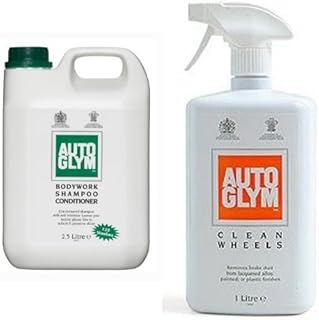 Large Autoglym Bottle Quality Bodywork Shampoo, 2.5 Litre+Auto Glym Clean Wheels, 1 Litre