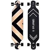 B BAIJIAWEI Drop Through Longboard - 41 Inch Maple Skateboard - Complete Skateboard Cruiser for Cruising, Carving, Free-Style and Downhill