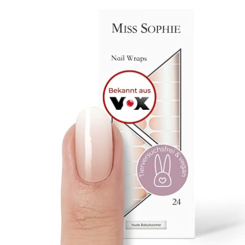Miss Sophie Nagelfolie -"Nude Babyboomer", Farbverlauf, Babyboomer, Nude, Nail Wraps - 24 ultra-dünne selbstklebende langanhaltende Nagelfolien