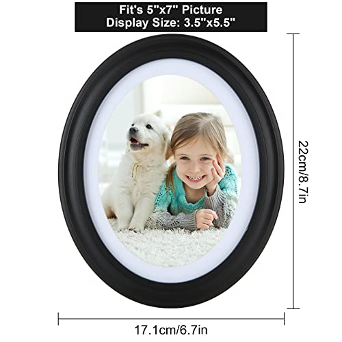 Senenqu 2Pack Oval Picture Frames 5X7 Black Oval Frames With Mounting Screws And Hooks #TOP1