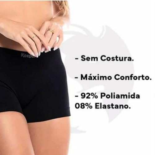 Kit 3 Calcinhas Boxer Cuecas Femininas Microfibra Boyshort Box, Cores Variadas (BR, Alfa, P, Regular